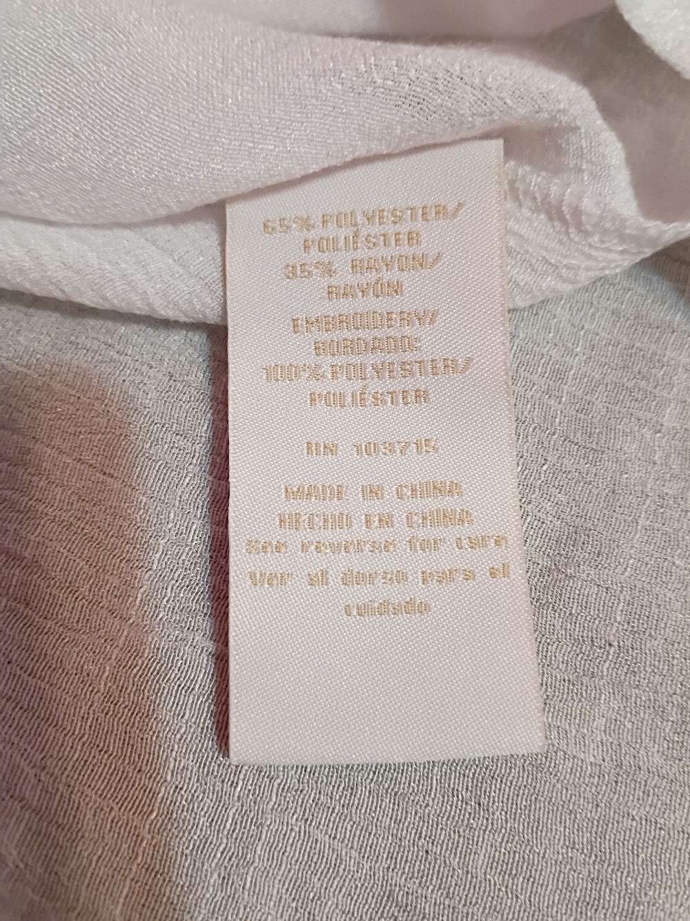 Boho White Embroidered Peasant Top - Picture 9 of 9